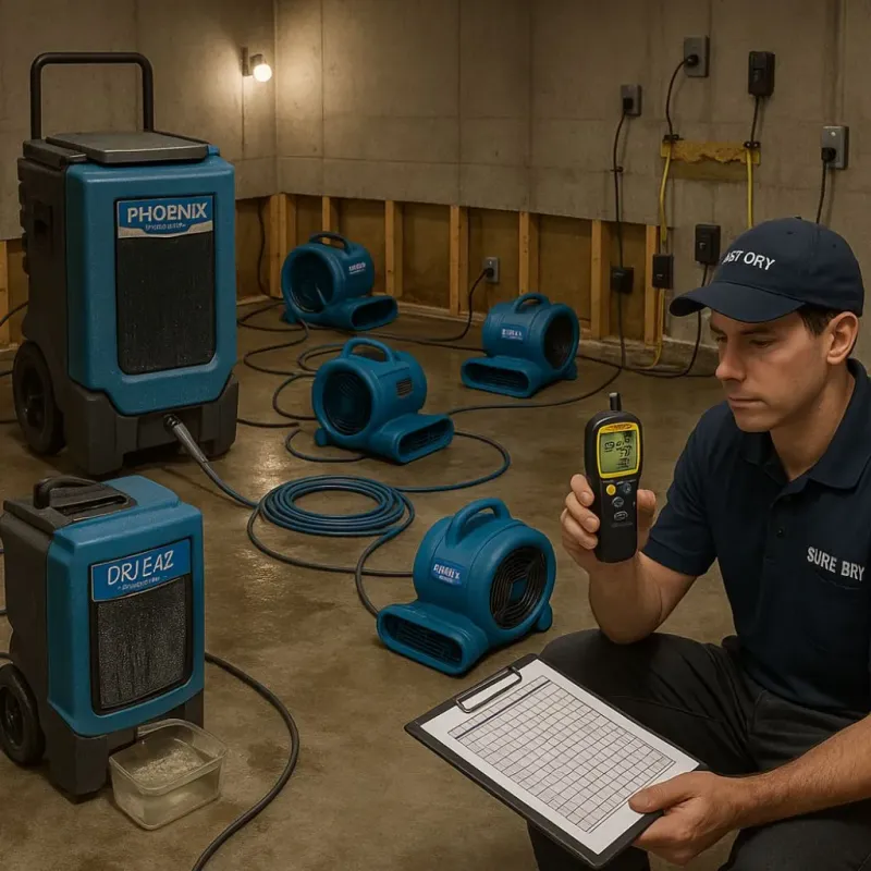 Structural Drying and Dehumidification process in Newmanstown, PA